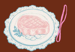主食牛排插画